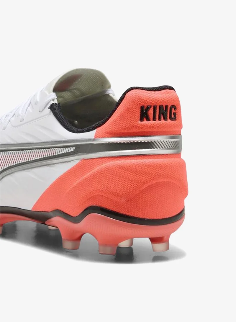 Puma PUMA White-PUMA Silver-Glowing Red KING MATCH FG/AG Football Boots Unisex for Men | Best Price UAE