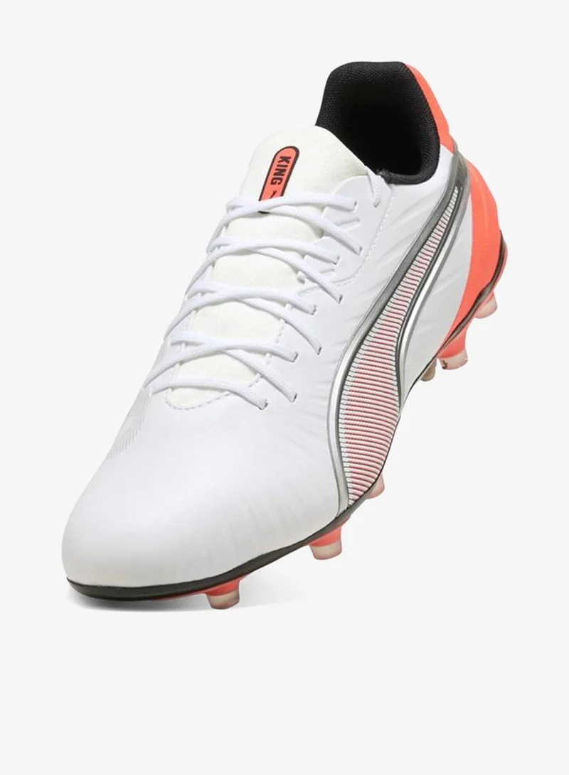 Puma PUMA White-PUMA Silver-Glowing Red KING MATCH FG/AG Football Boots Unisex for Men | Best Price UAE