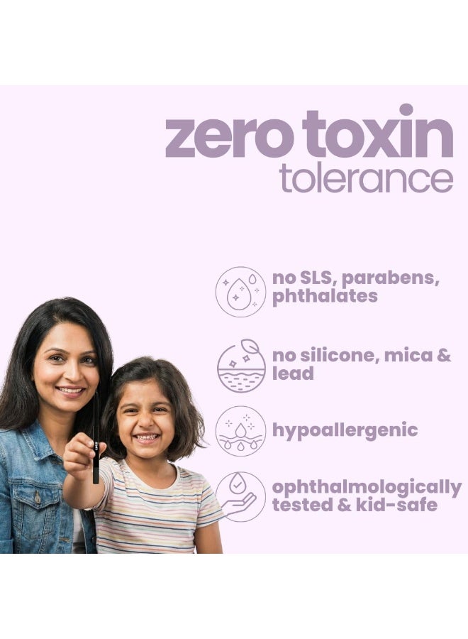 TuCo® Kids Matte Kajal | With Castor Oil & Almond | Safe Kajal For Babies | Smudge-Proof, Water-Proof, Preservative-Free & 100% Lead-Free | Long Lasting, Natural | Black, 15gm - Image 2