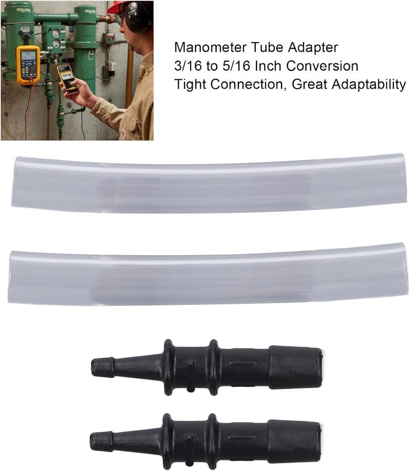 Manometer Tube Adapter, ABS Pressure Meter Tube Connector with High Strength Sealing Performance for 3/16 to 5/16 Inch Conversion Fitting - Image 5