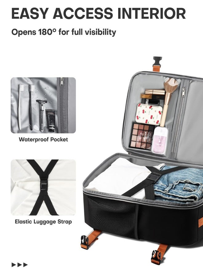 HOTOR Travel Backpack for Women - Large 15.6 Inch Laptop Computer Bag Carry on Backpack Flight Approved Personal Item Bag, Black, 13.0" x 8.3" x 18.5" - Image 5