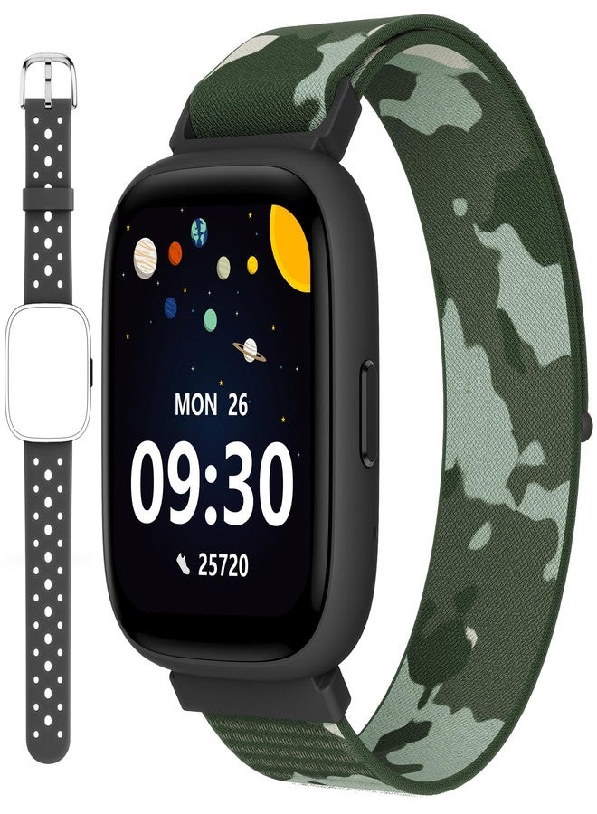 بيجرفايف ساعة BIGGERFIVE الذكية للأطفال، شاشة 1.8 بوصة، عداد خطوات، مراقب نوم، نبضات قلب، تنبيه بالاهتزاز على مدار الساعة، مقاومة للماء بمعيار IP68، مزودة بلعبة ألغاز، مع تطبيق/بدون تطبيق، مناسبة للأطفال من عمر 5 إلى 16 عامًا - Image 1