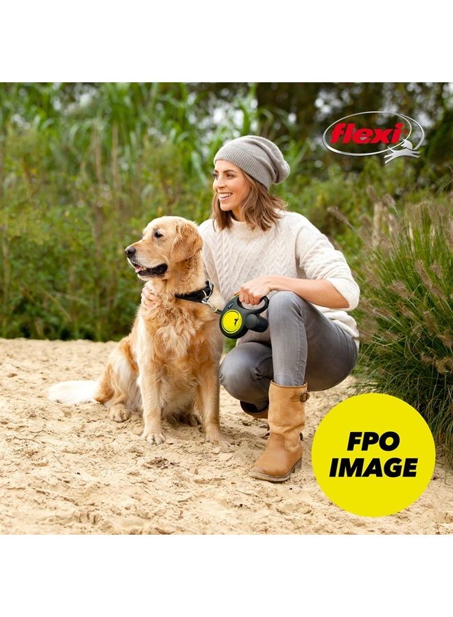 Flexi طوق كلب مرن عملاق قابل للسحب (شريط)، 26 قدم، متوسط، أسود/نيون - Image 2