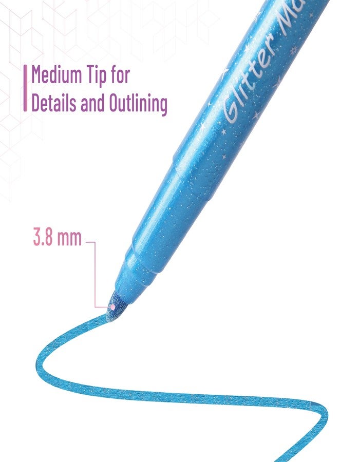 Mr. Pen- Glitter Markers, 12 pcs, Assorted Color, Medium Tip Glitter Markers for Kids and Adults, Halloween Supplies - Image 3