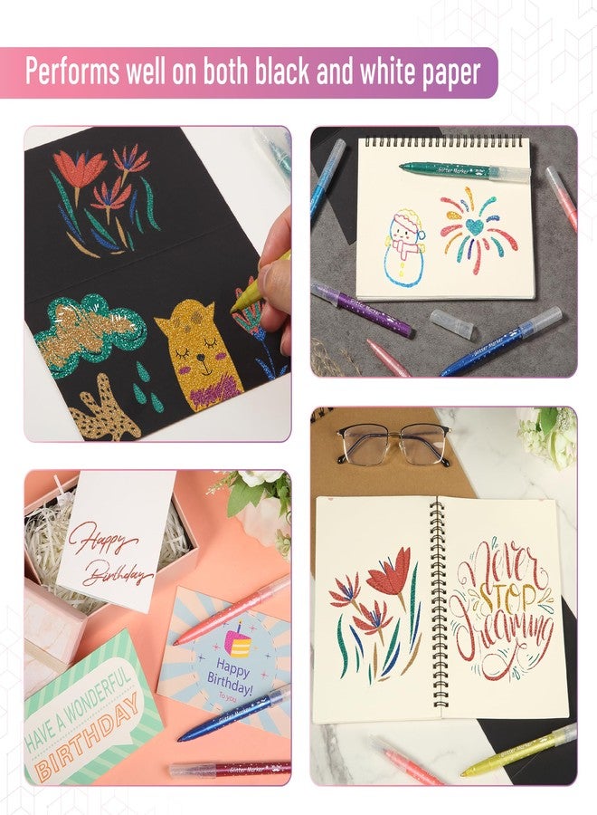 Mr. Pen- Glitter Markers, 12 pcs, Assorted Color, Medium Tip Glitter Markers for Kids and Adults, Halloween Supplies - Image 4