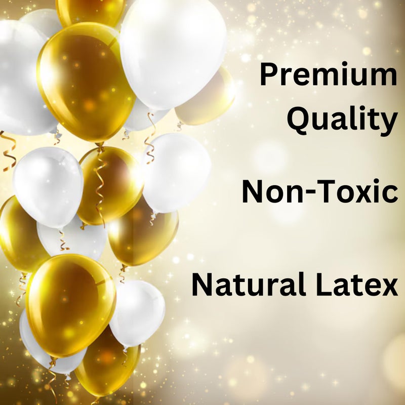 WP WANNA PARTY Wanna Party Rubber Balloons, Gold Balloons White Balloons for Birthday Decoration Kit, Happy Anniversary Balloons Decor, Baby Shower Balloon Backdrop,Arch Balloon Garland Decoration Kit-67 Pcs - Image 5