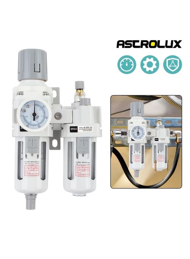 1pc Heavy Duty Air Compressor Filter Oil Water Separator With Auto Drain - Image 2