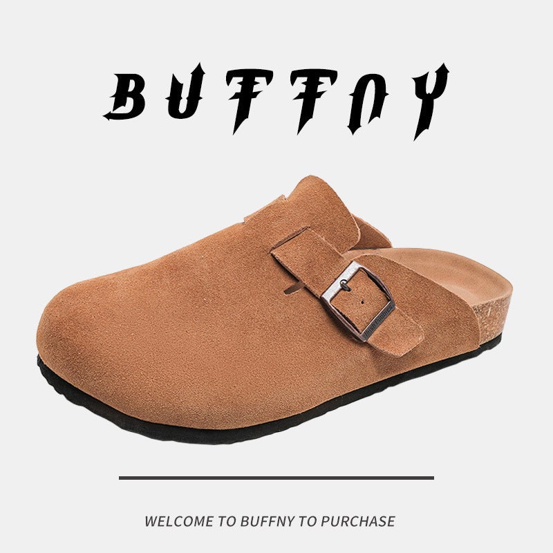 Cork-Soled Japanese-Style Thick-Soled Slippers 2025 Spring New Slippers Closed-Toe Classic Birkenstock Shoes Birkenstock Half Slippers - Image 4
