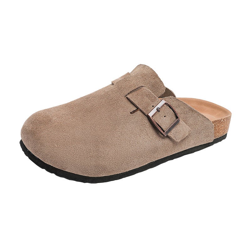 Cork-Soled Japanese-Style Thick-Soled Slippers 2025 Spring New Slippers Closed-Toe Classic Birkenstock Shoes Birkenstock Half Slippers - Image 1
