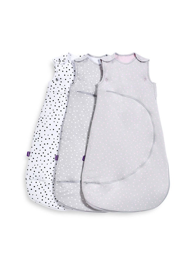 Snuz - Pouch Sleeping Bag For Infant Baby 0.5 Tog Clever Nappy Change Zip 100% Cotton For Temperatures Within 24 - 27 Celsius Suitable From 0 To 6 Months Maximum Baby Length 68 Cm - White Spot - Image 1