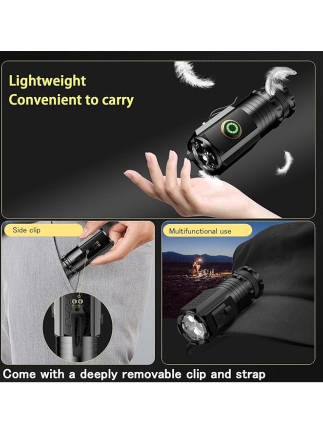 Arabest LED Emergency Torch Light Handheld Flashlight 5000 High Lumens,Rechargeable Torch Water Resistant with 5 Modes,Compact Pocket Clip Torchs for Outdoor Activity & Emergency,Camping,Hiking  - Image 2