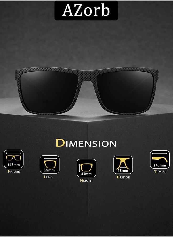 AZorb - Polarized Men's Sunglasses Classic Designer TR90 Frame Sun Glasses for Men Women Sports Sunglasses UV400 Protection Shades for Driving Outdoor Travle - Image 1