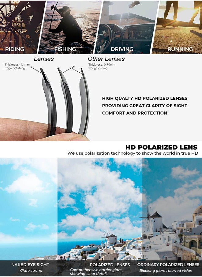 AZorb - Polarized Men's Sunglasses Classic Designer TR90 Frame Sun Glasses for Men Women Sports Sunglasses UV400 Protection Shades for Driving Outdoor Travle - Image 1
