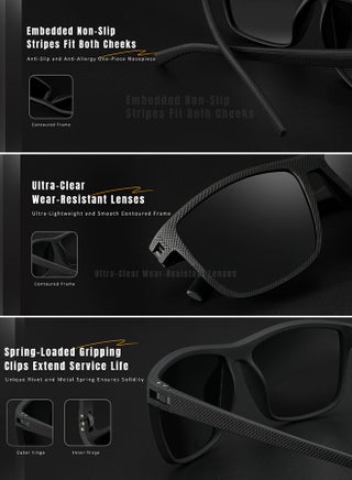 Polarized Men's Sunglasses Classic Designer TR90 Frame Sun Glasses for Men Women Sports Sunglasses UV400 Protection Shades for Driving Outdoor Travle - view 2