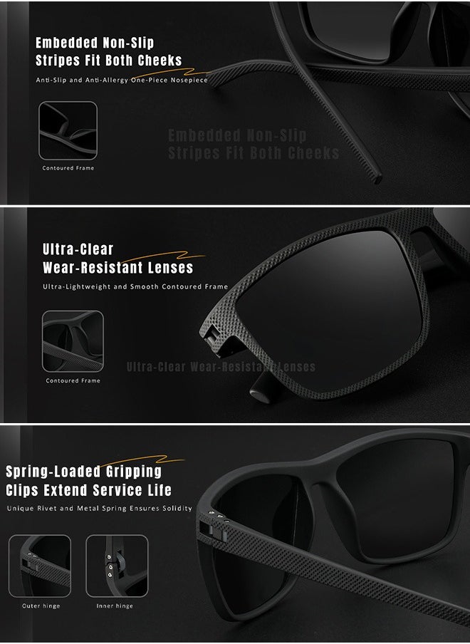 AZorb - Polarized Men's Sunglasses Classic Designer TR90 Frame Sun Glasses for Men Women Sports Sunglasses UV400 Protection Shades for Driving Outdoor Travle - Image 1