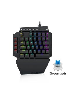 E Element K700 One-handed Mechanical Keyboard RGB Backlit PS4 Jedi Survival Throne Eating Chicken Game Keyboard-Color:Black Green Shaft