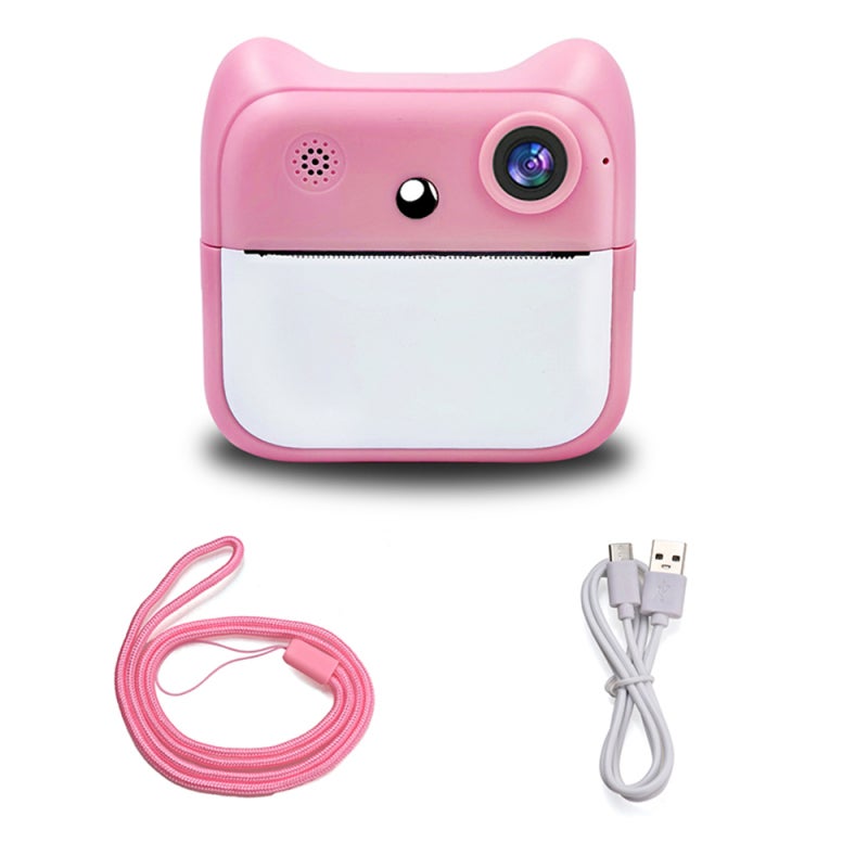 Kids Instant Print Camera: Pink, 2400W Pixels, Inkless Thermal Printing - Front Rear Lenses, Portable Camera Instant Print for Kids Birthday Christmas Gifts - Image 1