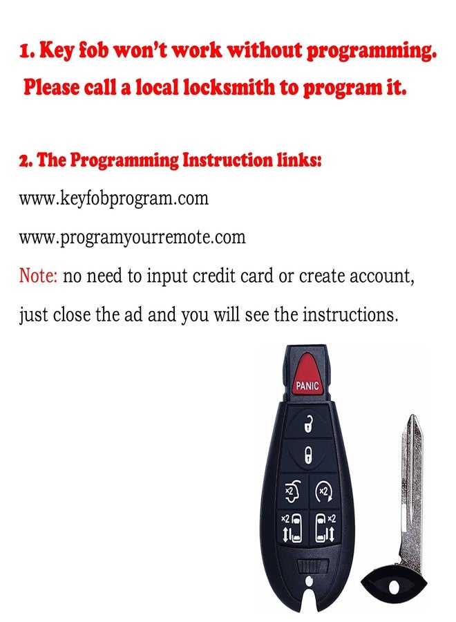 MechanMagic Key Fob Replacement Compatible for Chrysler Town and Country Dodge Grand Caravan 2008-2020 Car Keyless Entry Remote Control M3N5WY783X IYZ-C01C - Image 5