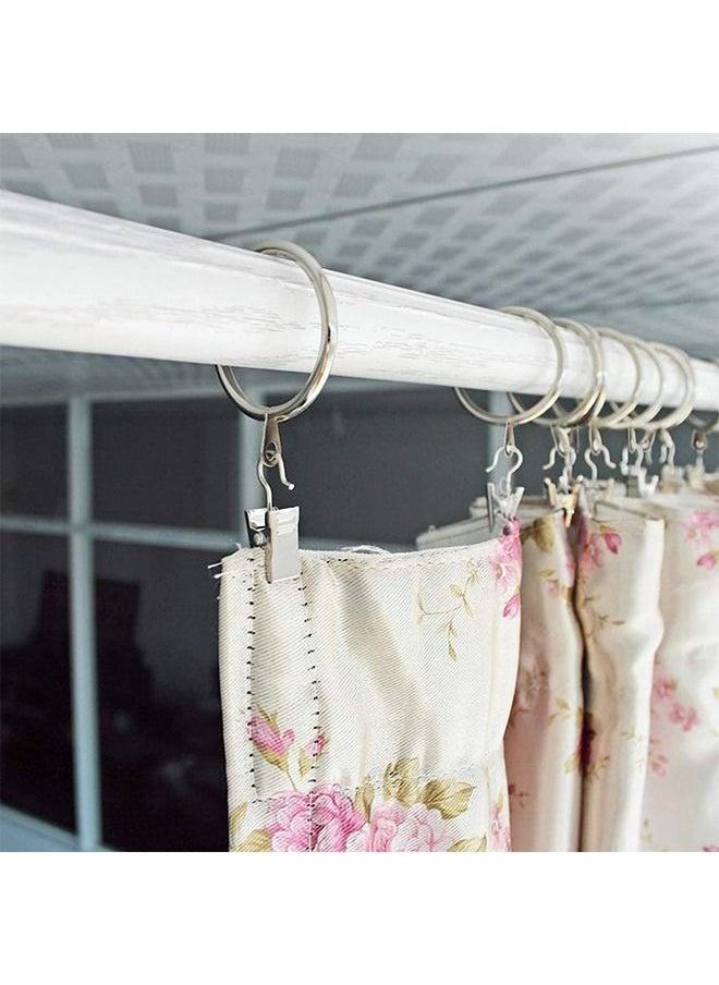 Generic Curtain Ring 20pcs Metal Shower Curtain Hooks Rings Drapery Curtain Rings with Eyelet for Curtains Shower Curtains Rods 38mm Internal Diameter  - Image 3
