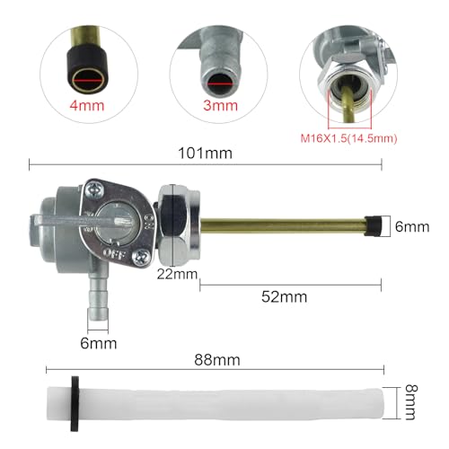 FLYPIG Motorcycle Fuel Tank Switch Valve Oil Petcock Petcock Shut Off M16*1.5 Nut for Honda CB550 CJ360T MR175 CM400 CB125T CB350 CB400 CB400F CX500 CX500C CB500T CB550K - Image 2