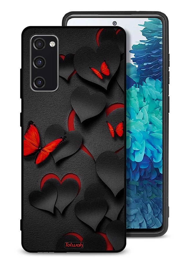 Tolwak Samsung Galaxy S20 FE Protective Case Cover Hearts And Butterflies Pattern - Image 1