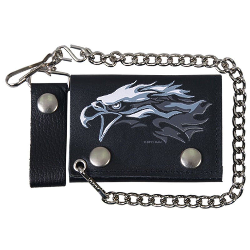 Hot Leathers (WLB1020 Black, 4" Tribal Eagle Tri-Fold Wallet - Image 5