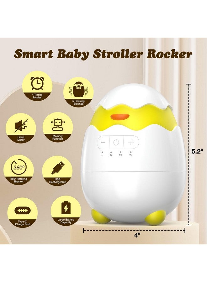 بلو فاير كرسي هزاز للأطفال قابل لإعادة الشحن لعربات الأطفال - 5 سرعات اهتزاز و4 أوضاع مؤقت، كرسي هزاز محمول عالمي مع وظيفة الذاكرة، مهدئ اهتزاز هادئ للأطفال حديثي الولادة وحتى الأطفال الصغار مع دعامتين - Image 3