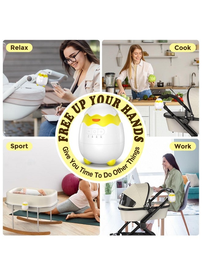 بلو فاير كرسي هزاز للأطفال قابل لإعادة الشحن لعربات الأطفال - 5 سرعات اهتزاز و4 أوضاع مؤقت، كرسي هزاز محمول عالمي مع وظيفة الذاكرة، مهدئ اهتزاز هادئ للأطفال حديثي الولادة وحتى الأطفال الصغار مع دعامتين - Image 4