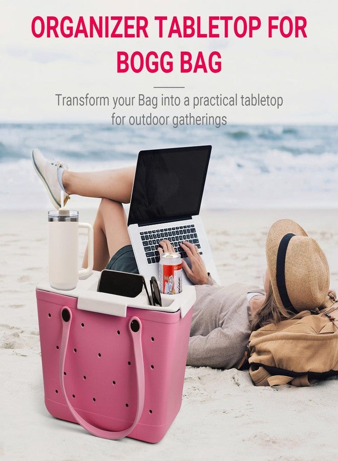 DGLOZE Topper Tray for Bogg Bag - Cup Holder & Storage Lid Compatible with Bogg Bag XL - For Stanley 30 oz 40 oz - Outdoor Beach Tray Topper Insert - Easy to Clean (White) - Image 2