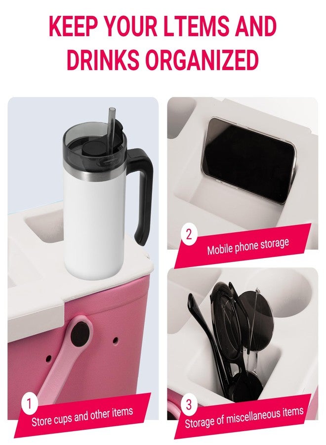 DGLOZE Topper Tray for Bogg Bag - Cup Holder & Storage Lid Compatible with Bogg Bag XL - For Stanley 30 oz 40 oz - Outdoor Beach Tray Topper Insert - Easy to Clean (White) - Image 3