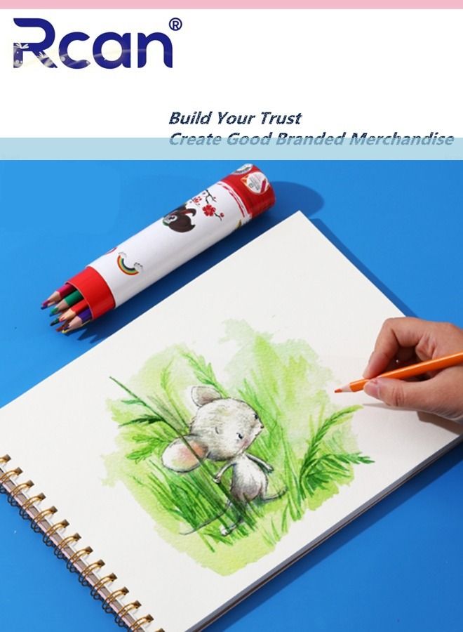Rcan A4 Spiral Notebooks Blank Sketch Notebooks Landscape Oil Painting Cover Sketchbook for Sketching Diary Memo Journal for Art Students 50 Sheets - Image 5