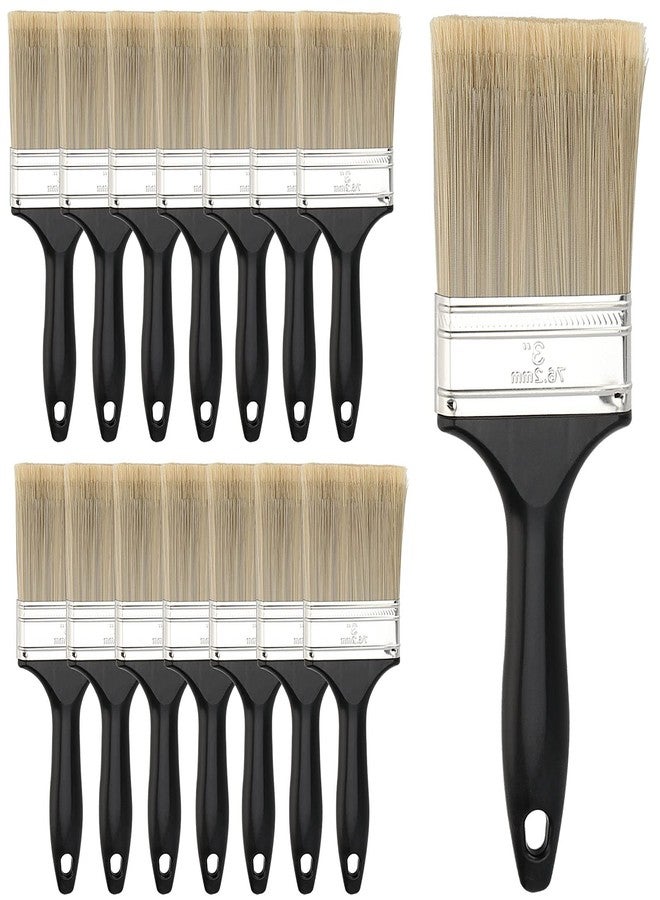 MANCHAP 15 Pack 3 Inch Paint Brushes, Plastic Handle Paint Brushes with Polyester Bristle, Multi Purpose Paint Brushes for Acrylic Painting, Staining, Varnishing and Wall Trimming - Image 1