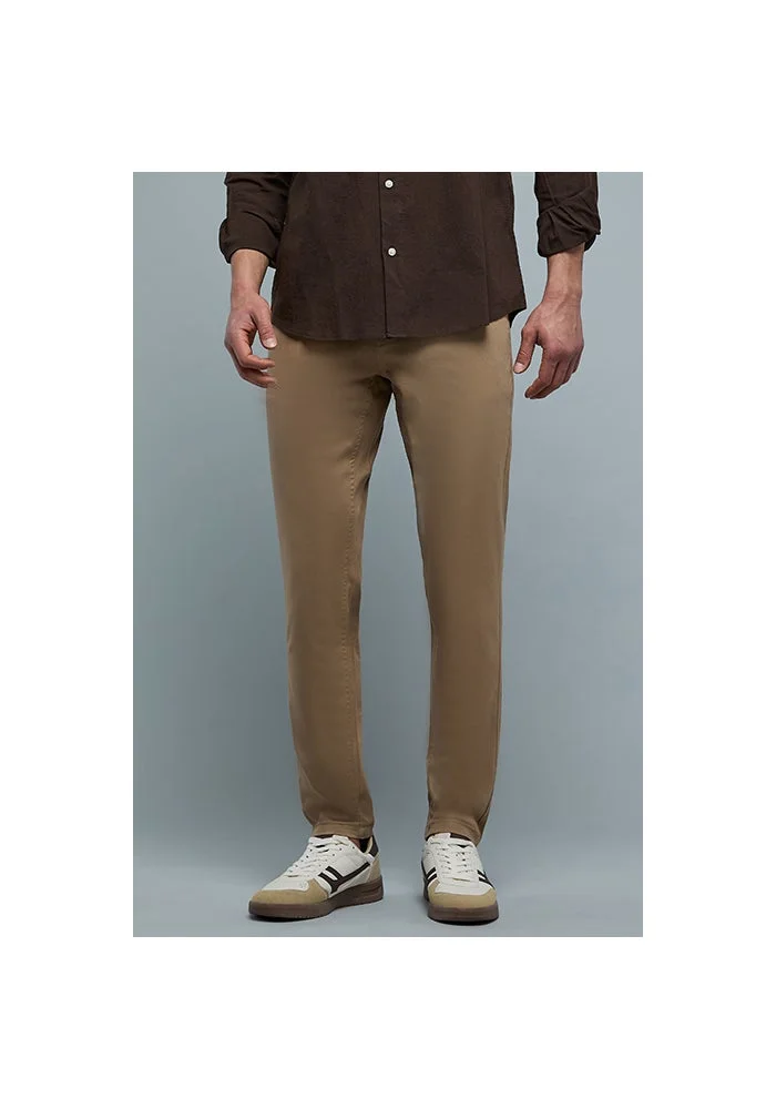 R&b Solid Slim Fit Pants with Button Closure