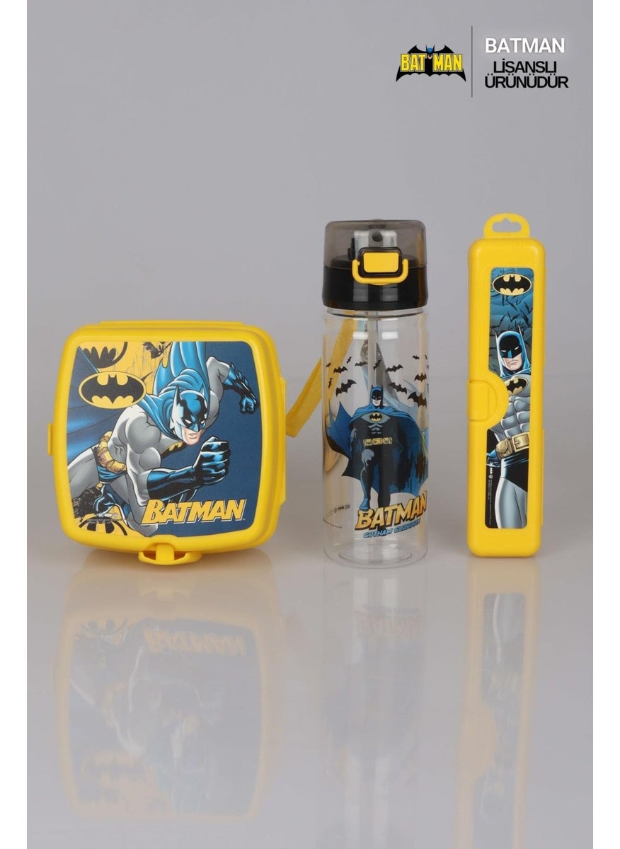 Batman LICENSED MEAL SET FEEDING BOWL, TOOTHBRUSH BOX AND TRITAN BOTTLE 3 PACK  - Image 1