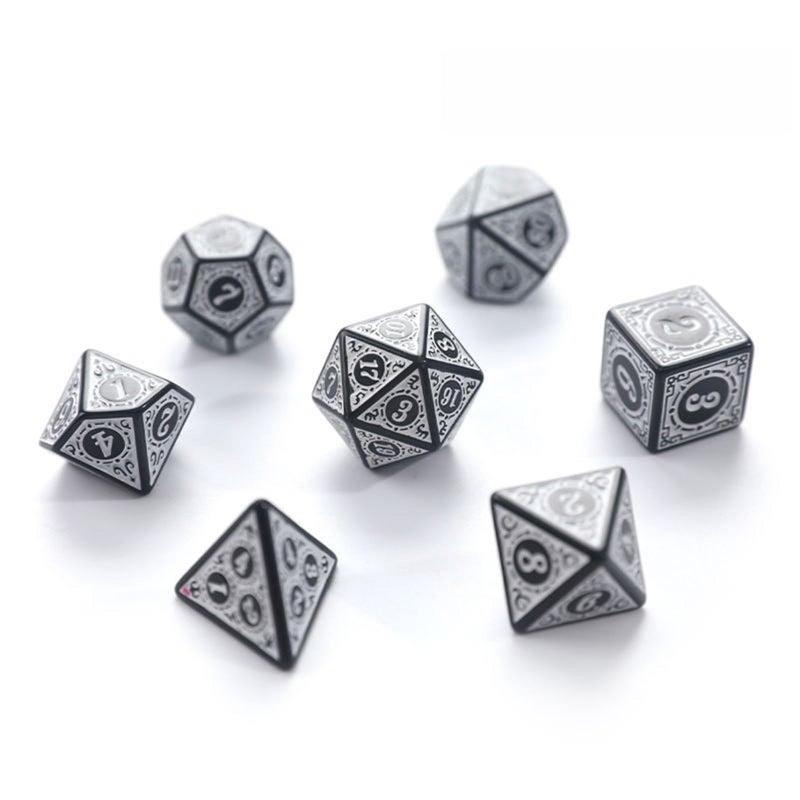 LAMAY 5PCS Polyhedral Dice Set (35pcs), D&D Dice for RPG, MTG Table Games (Window Lattice Carved Series) - Image 2