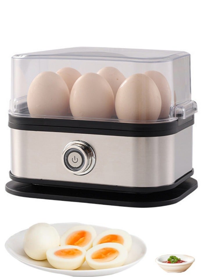 TDAO Multifunctional Egg Boiler | Egg Cooker | Food Cooker | Egg Steamer 200W | Stainless Steel Body and Heating Plate | Can Cook 6 Eggs at Once | One Click Switch Control | With Automatic Power-off Function | Black/Silver - Image 1