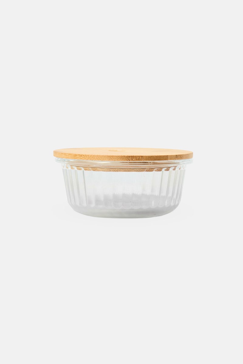 Alta Glass Food Container With Bamboo Lid 400 ml, Transparent - Image 3