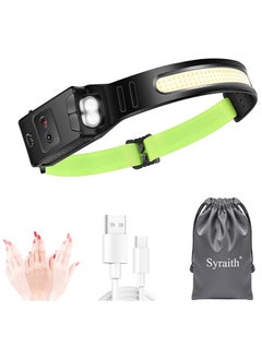 General LED Headlamp, Rechargeable head lamp, Super Bright Headlight Flashlight with Motion Sensor, 6 Modes, 230°Wide Beam, IPX4 Waterproof for Camping, Cycling, Running, with Storage Bag  - Image 1