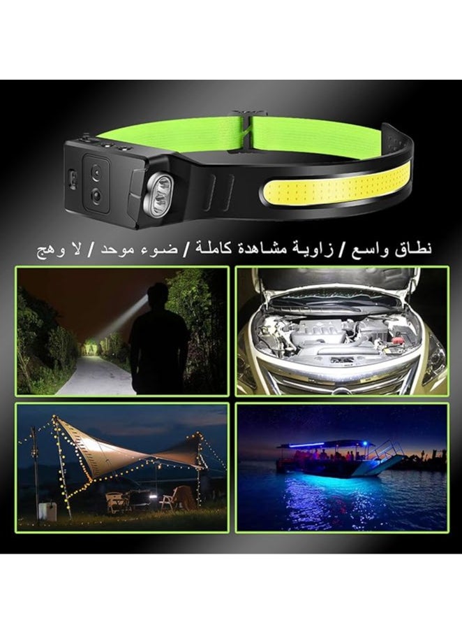 General LED Headlamp, Rechargeable head lamp, Super Bright Headlight Flashlight with Motion Sensor, 6 Modes, 230°Wide Beam, IPX4 Waterproof for Camping, Cycling, Running, with Storage Bag  - Image 3