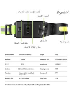 General LED Headlamp, Rechargeable head lamp, Super Bright Headlight Flashlight with Motion Sensor, 6 Modes, 230°Wide Beam, IPX4 Waterproof for Camping, Cycling, Running, with Storage Bag  - Image 5
