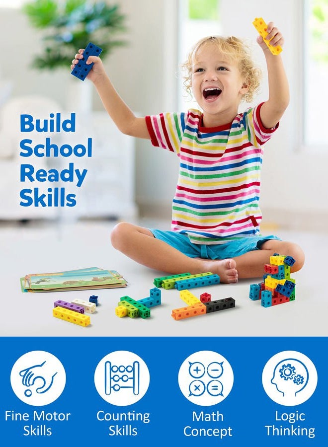 Coogam Math Cubes, Manipulatives Number Counting Blocks with Activity Snap Linking Cube Math Construction Toy Gift for Preschool Kindergarten Learning - Image 5
