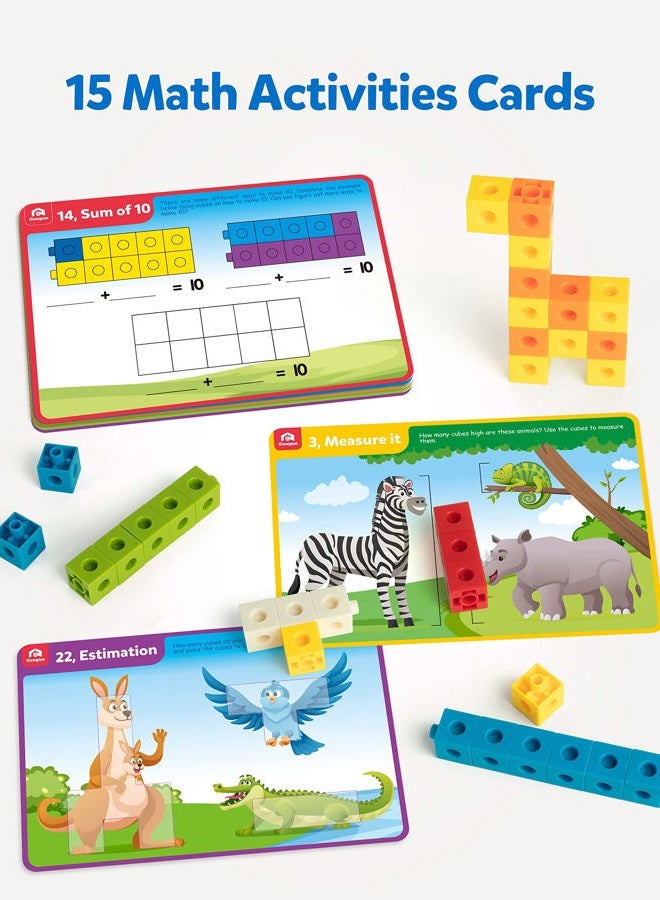Coogam Math Cubes, Manipulatives Number Counting Blocks with Activity Snap Linking Cube Math Construction Toy Gift for Preschool Kindergarten Learning - Image 3
