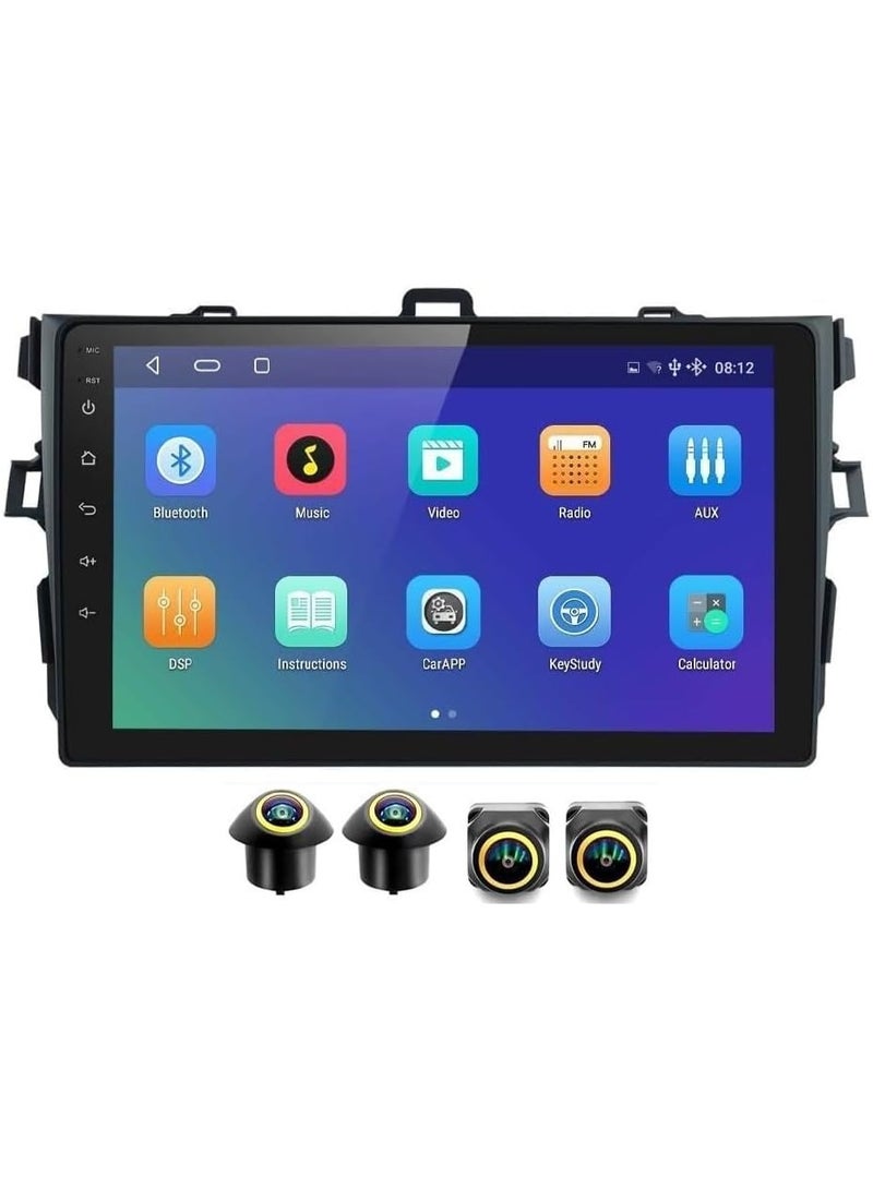 SHEZA STAR Android Car Stereo for TOYOTA COROLLA 2007-2011 4GB RAM 64GB ROM Support Carplay, M-Link Wi-Fi BT, Radio GPS, 9 Inch IPS.QLED, Screen with 360D Camera Included - Image 1