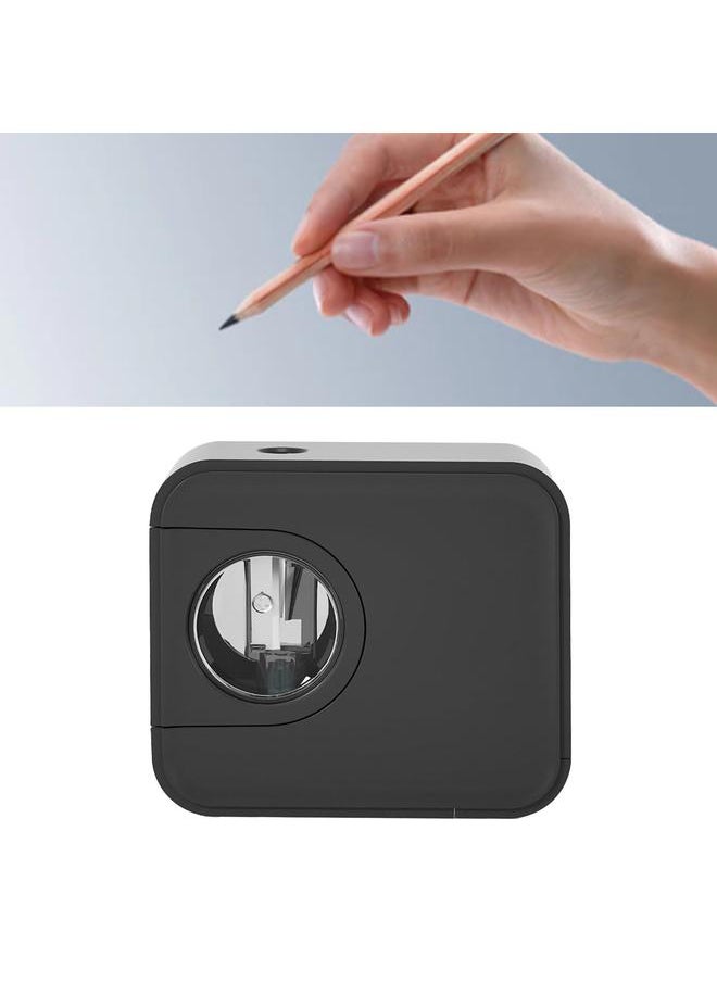 Thoraya - Electric Pencil Sharpener Small Portable Battery Powered Pen Sharpening Tool Student Stationery Camera Shape Black - Image 1