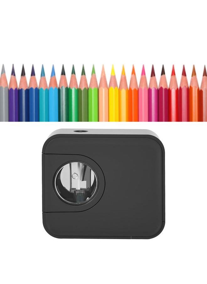 Thoraya - Electric Pencil Sharpener Small Portable Battery Powered Pen Sharpening Tool Student Stationery Camera Shape Black - Image 1