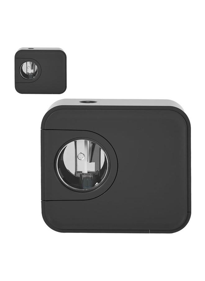 Thoraya - Electric Pencil Sharpener Small Portable Battery Powered Pen Sharpening Tool Student Stationery Camera Shape Black - Image 1