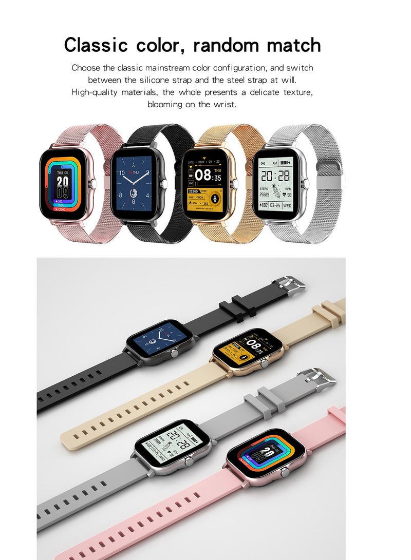 AROAQ Smart Watch, Pink Waterproof Fitness Tracker Watch, Bluetooth Calls Digital Smartwatch, Large Display Wristwatch Watches For Men And Womwn - Image 4