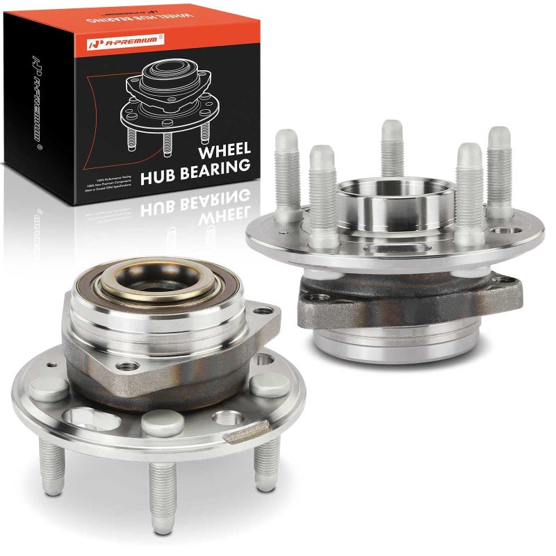 مجموعة محامل العجلات الأمامية أو الخلفية من APremium 2 × مع تجميع المحور مع 5 مسامير متوافقة مع شيفروليه GMC بويك كاديلاك 2010-2020 إكوينوكس مالibu إمبالا تيرين لاكروس ريجال ألور CTS XTS