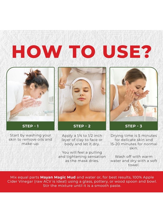 MAYAN MAGIC MUD Powerful Deep Pore Cleansing Sodium Bentonite Clay Natural Face Mask Peel For Men And Women Usa Made Full Facial Skin Care Spa Level Beauty Products That Cleanse Skin 16 Oz - Image 4