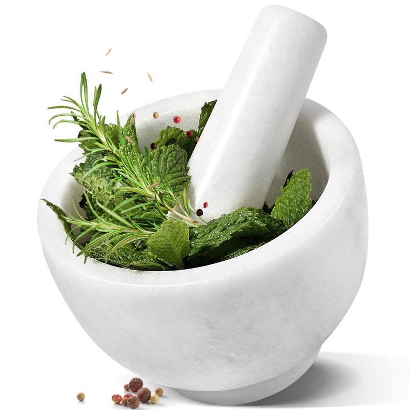Koville Marble Mortar and Pestle Set 515 Cups Grinder Bowl for Guacamole Salsa Pill Crusher Spice Herb Garlic Nut Heavy Duty Grinder for KitchenNamib Fantasy
